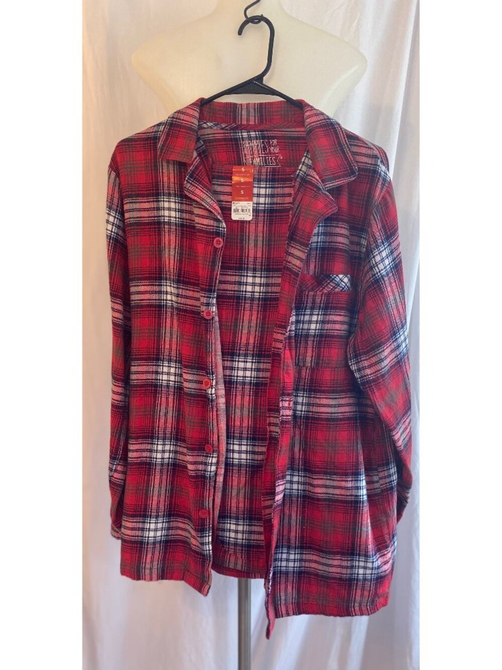 Jammies For Your Families NWT Red Plaid Men's Flannel Pajama Set S
